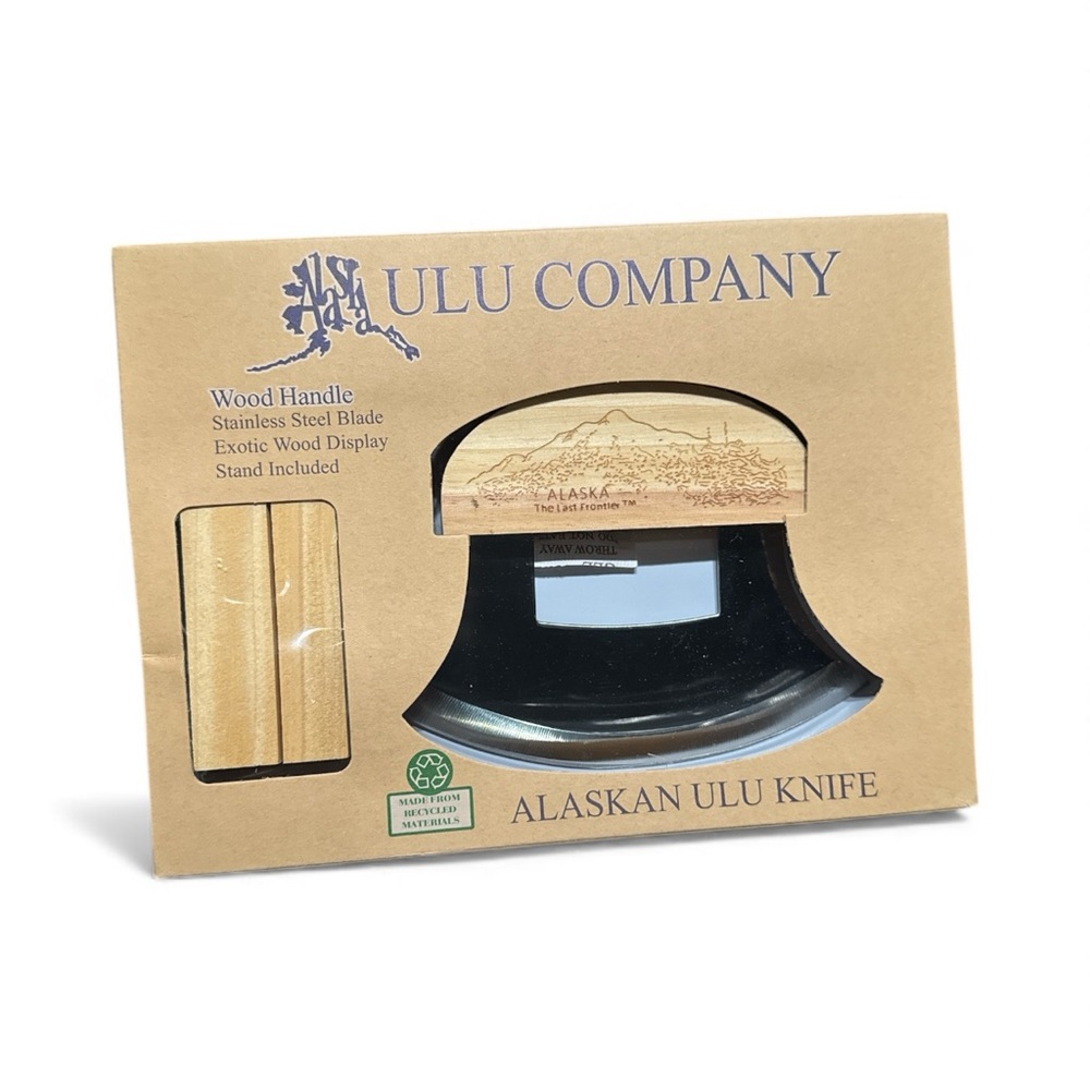 New Design. NWT Alaska ulu knife, New Design: Alaska The Last Frontier w/Mts